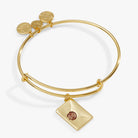 Gold Harry Potter Acceptance Letter Charm Bangle by ALEX AND ANI featuring a detailed acceptance letter charm on a stylish bracelet.