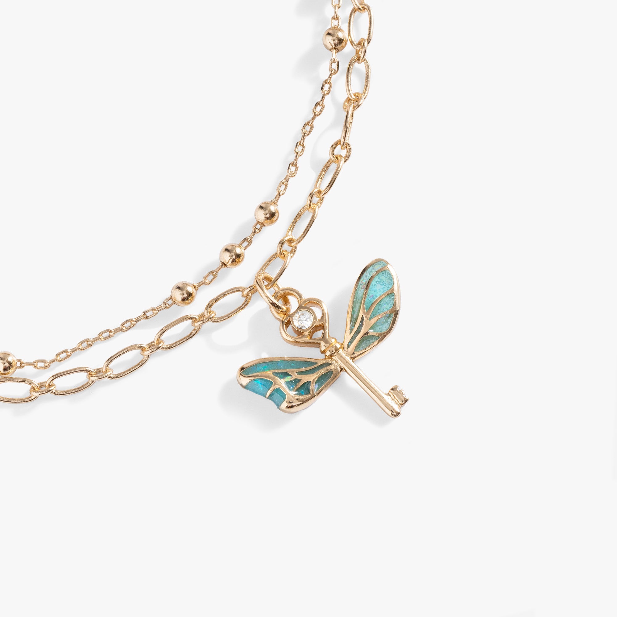 Gold Harry Potter™ Flying Keys adjustable bracelet by ALEX AND ANI featuring key charms on a delicate chain.