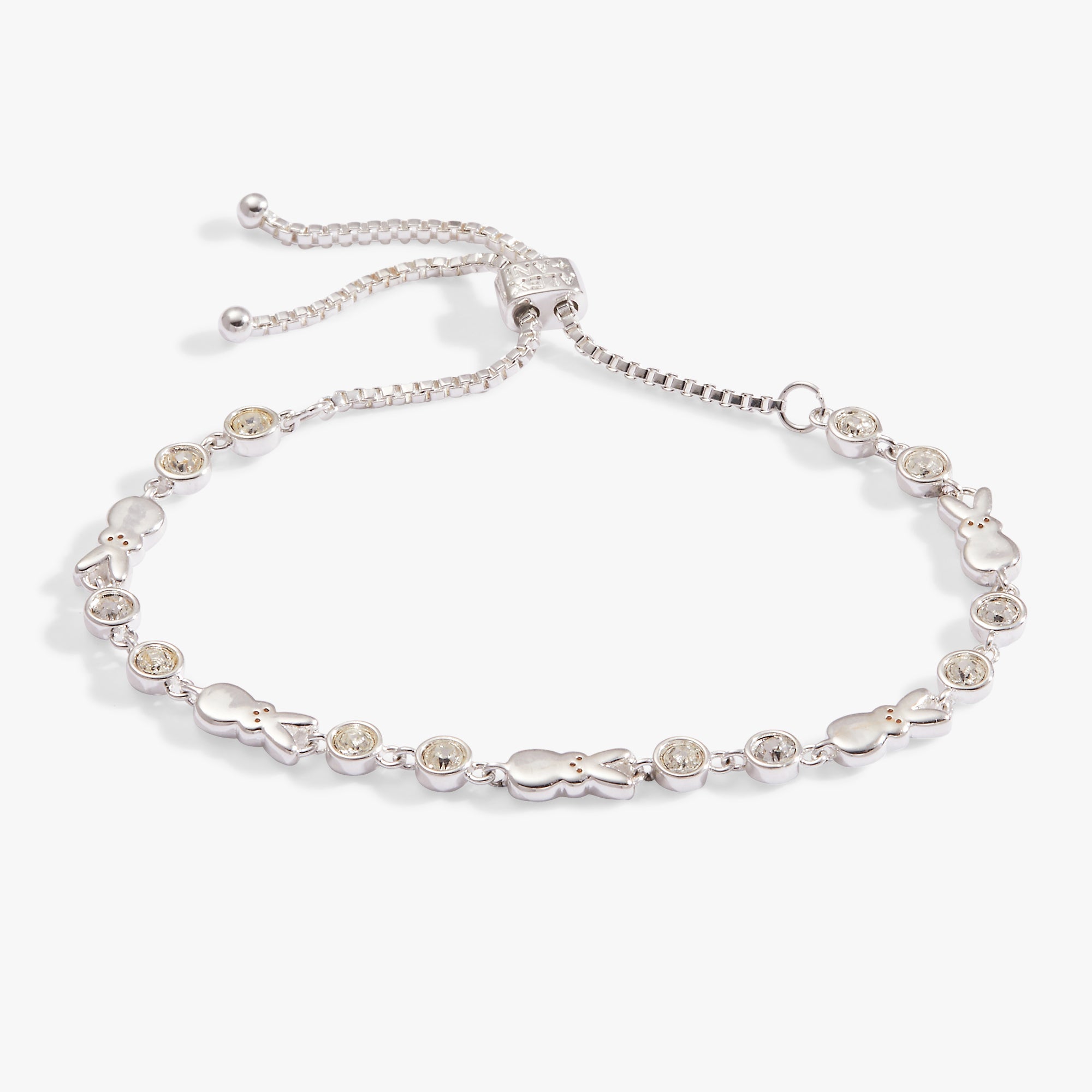Gold PEEPS® Bunny Bolo Bracelet by ALEX AND ANI, featuring a playful bunny charm and adjustable design on a sleek bracelet.
