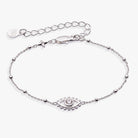 Silver Evil Eye Inline Bracelet by ALEX AND ANI featuring a delicate chain and evil eye charm.