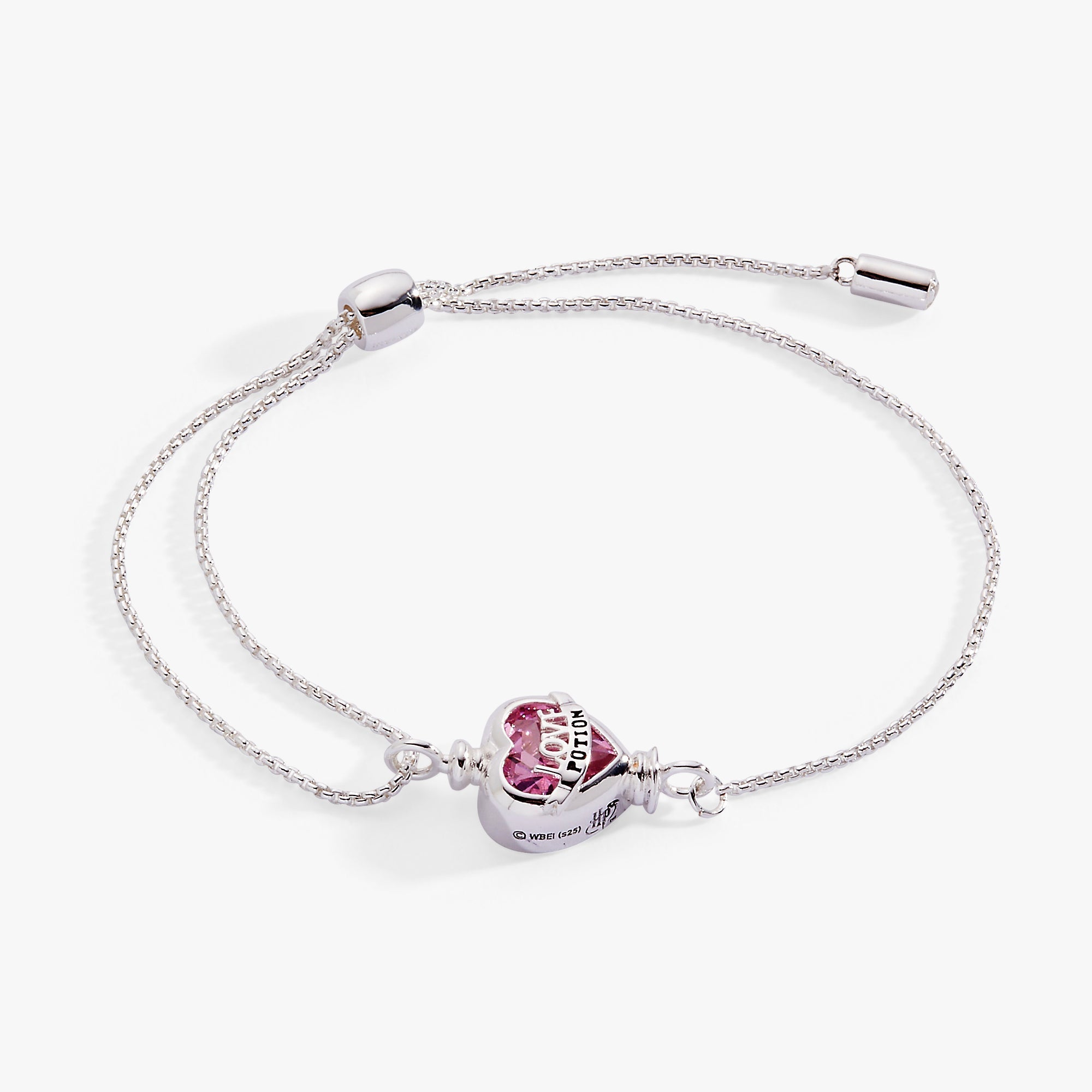 ALEX AND ANI Harry Potter Love Potion crystal pull chain bracelet with silver finish and magical charm design.