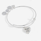 Silver Harry Potter™ 'The Ones That Love Us' charm bangle bracelet by ALEX AND ANI with engraved charm and sleek design.