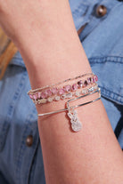 Silver PEEPS® Crystal Bunny Bangle bracelet by ALEX AND ANI featuring a bunny charm with sparkling crystals.