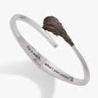 Silver Wizard of Oz Wicked Witch Broom Bypass Cuff bracelet by ALEX AND ANI featuring a charming broom design.