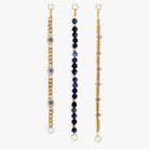 Set of gold stainless steel Evil Eye Stranded™ bracelets by ALEX AND ANI, featuring protective eye charms and elegant design.