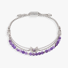 Set of silver Butterfly Stranded™ bracelets by ALEX AND ANI featuring stainless steel bands with butterfly charms.