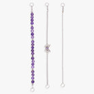 Set of three silver Butterfly Stranded™ bracelets by ALEX AND ANI featuring stainless steel design and delicate butterfly charms.