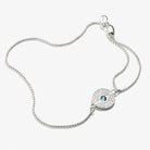 Sterling silver Evil Eye Crystal Pull Chain Bracelet by ALEX AND ANI featuring an eye charm and sparkling crystal accents.