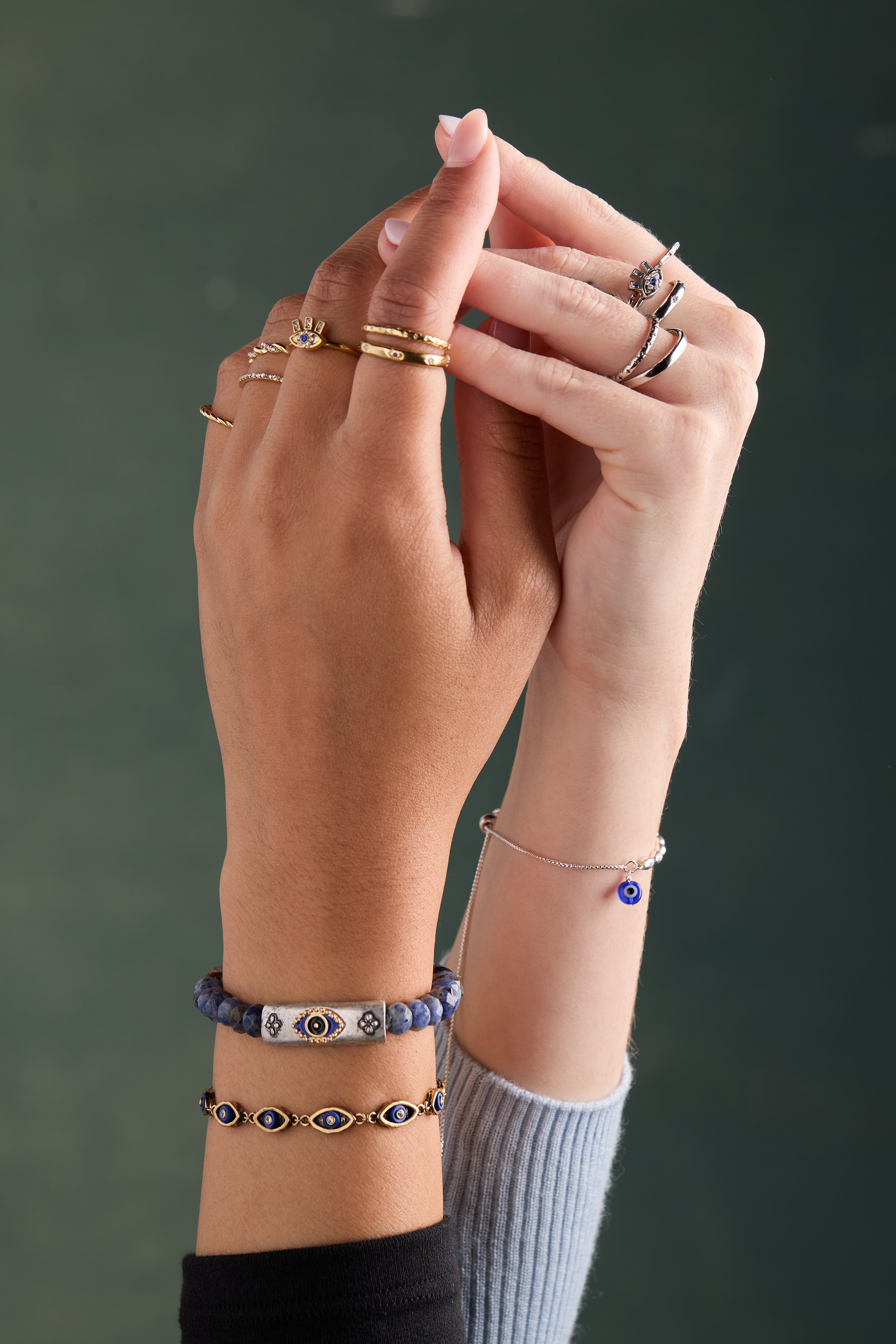 Sterling silver Evil Eye Pull Chain Bracelet by ALEX AND ANI featuring an eye charm and adjustable chain design.