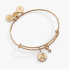 Two-tone Capricorn Zodiac Charm Bangle by ALEX AND ANI featuring a detailed Capricorn pendant on a sleek bracelet.