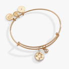 ALEX AND ANI Libra Zodiac Charm Bangle featuring a two-tone bracelet with Libra constellation and celestial charm design.