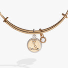 Two-tone Pisces Zodiac Charm Bangle by ALEX AND ANI featuring a Pisces symbol on a sleek bracelet.