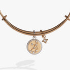 Two-tone Virgo zodiac charm bangle bracelet by ALEX AND ANI featuring a detailed Virgo symbol charm.