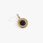 ALEX AND ANI sunflower interchangeable charm pendant with two-tone stainless steel design on a jewelry chain.