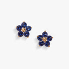 Gold-over-sterling-silver Forget-Me-Not flower earrings with sparkling crystals by ALEX AND ANI