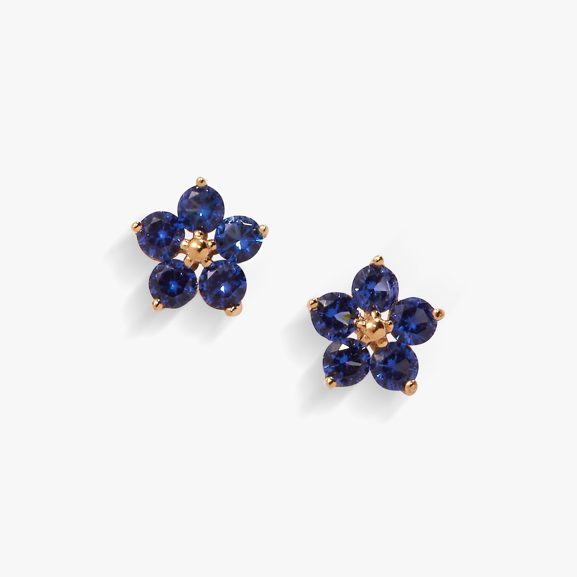 Gold-over-sterling-silver Forget-Me-Not flower earrings with sparkling crystals by ALEX AND ANI