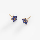 ALEX AND ANI crystal forget-me-not flower earrings in 14k gold-over-sterling silver with delicate floral design.