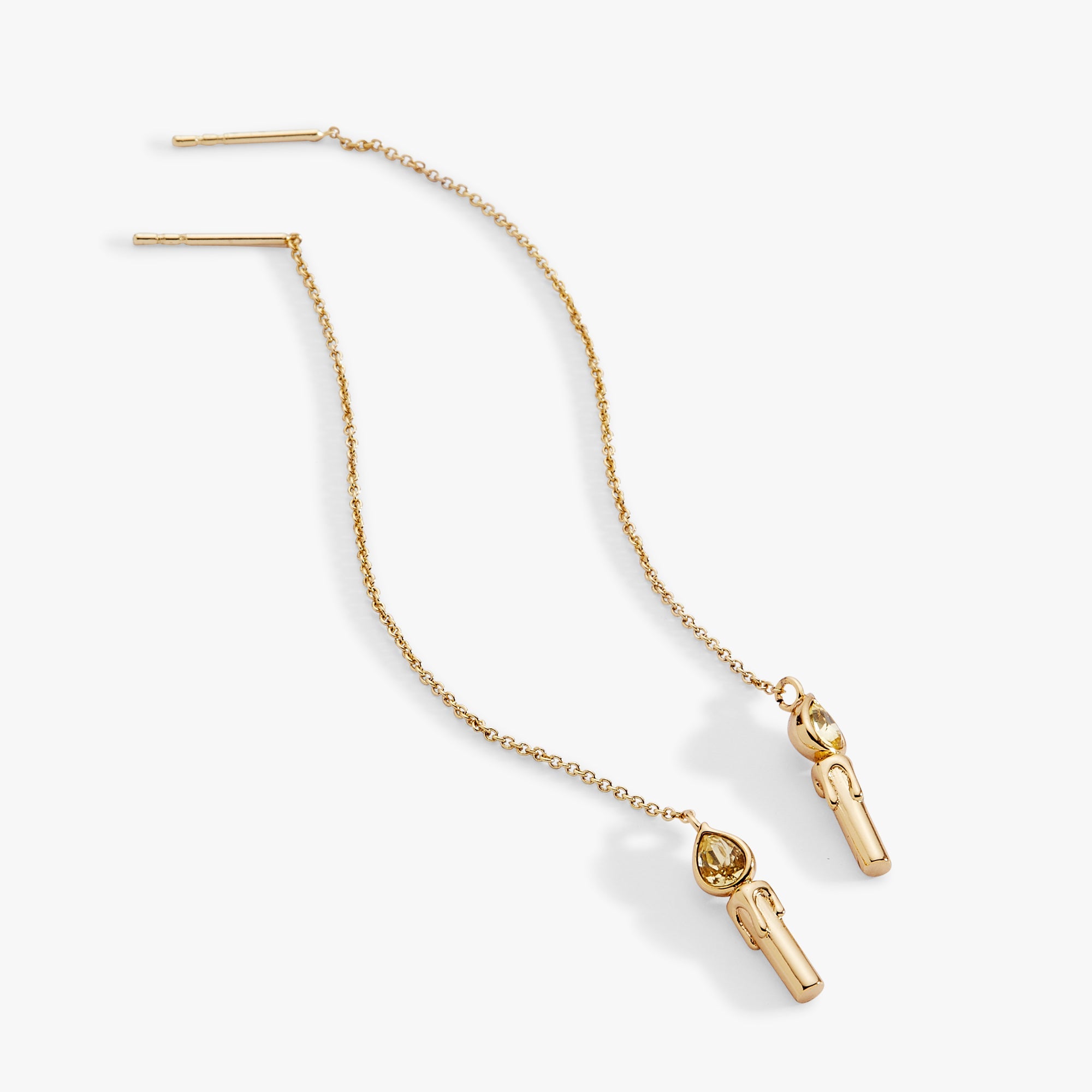 Gold Harry Potter™ Great Hall Candle Threader Earrings by ALEX AND ANI featuring detailed wizarding world design.