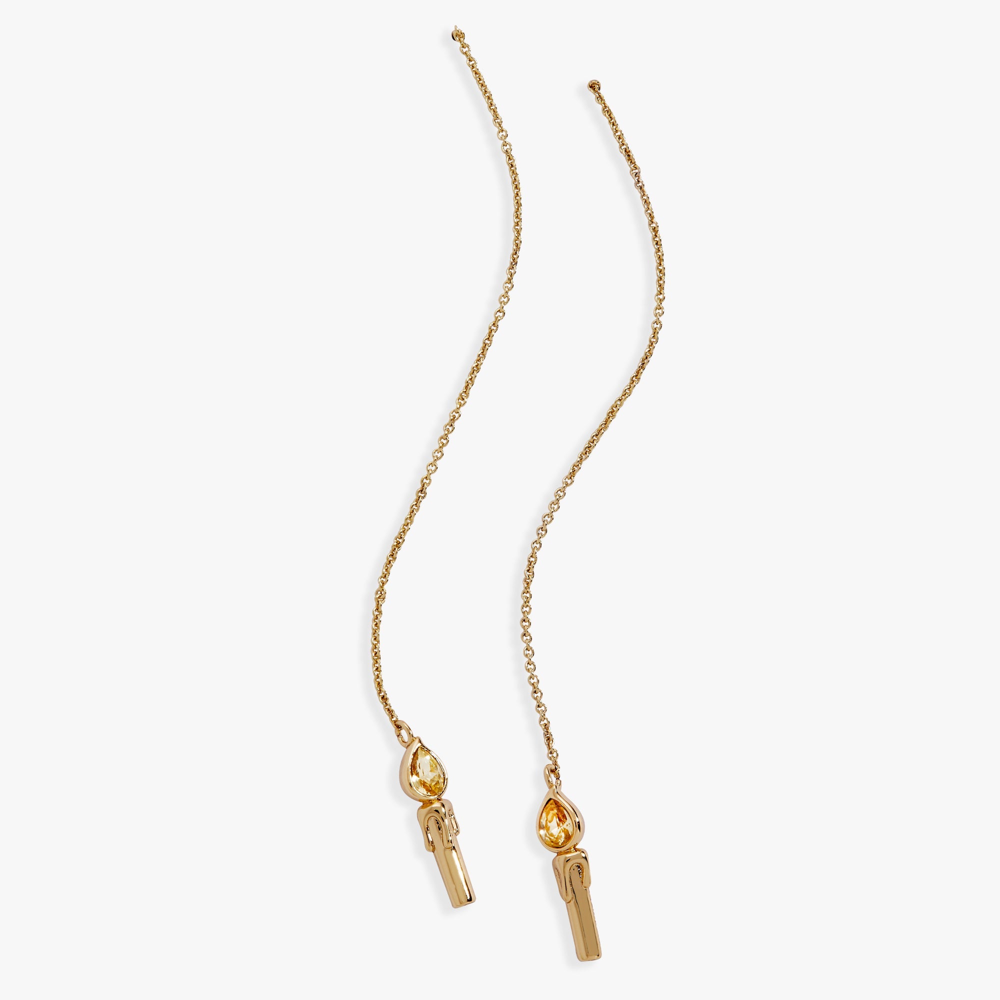 Gold Harry Potter Great Hall Candle Threader Earrings by ALEX AND ANI featuring magical design and intricate details.