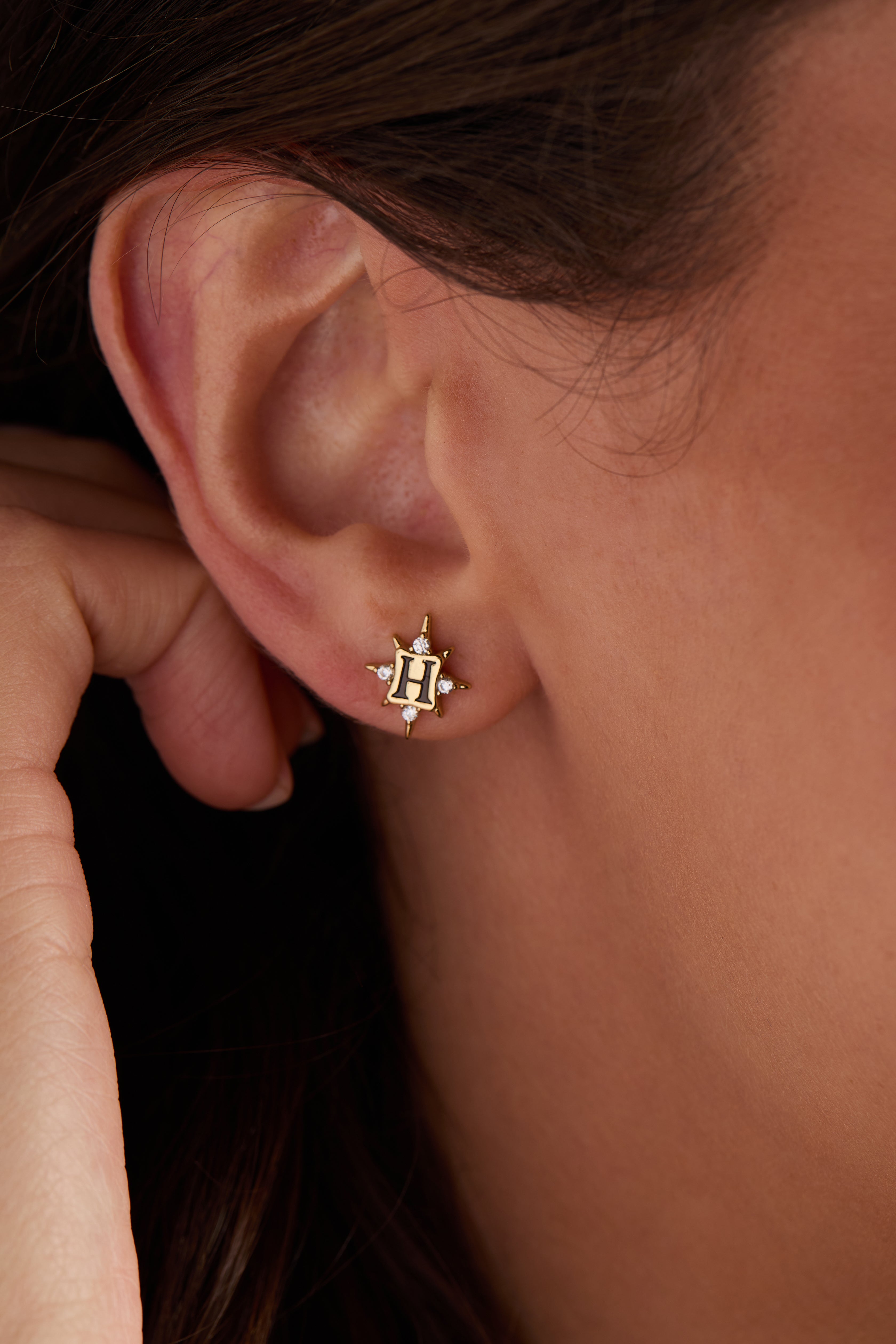 Harry Potter Hogwarts and Sorting Hat gold earrings set by ALEX AND ANI, featuring detailed wizarding world charm earrings.