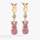 Gold PEEPS® statement earrings by ALEX AND ANI featuring bold, colorful designs on elegant earrings for a fashionable look.