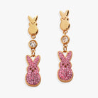 Gold PEEPS® statement earrings by ALEX AND ANI featuring bold, eye-catching design with intricate detailing.