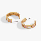 Gold hoop earrings by ALEX AND ANI featuring a "Pray, Wait and Trust" design for elegant, meaningful jewelry.