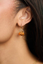 Set of three gold Trick or Treat earrings by ALEX AND ANI featuring festive Halloween-themed designs.