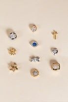 Silver stainless steel Evil Eye mini stud earrings by ALEX AND ANI featuring a protective eye design.