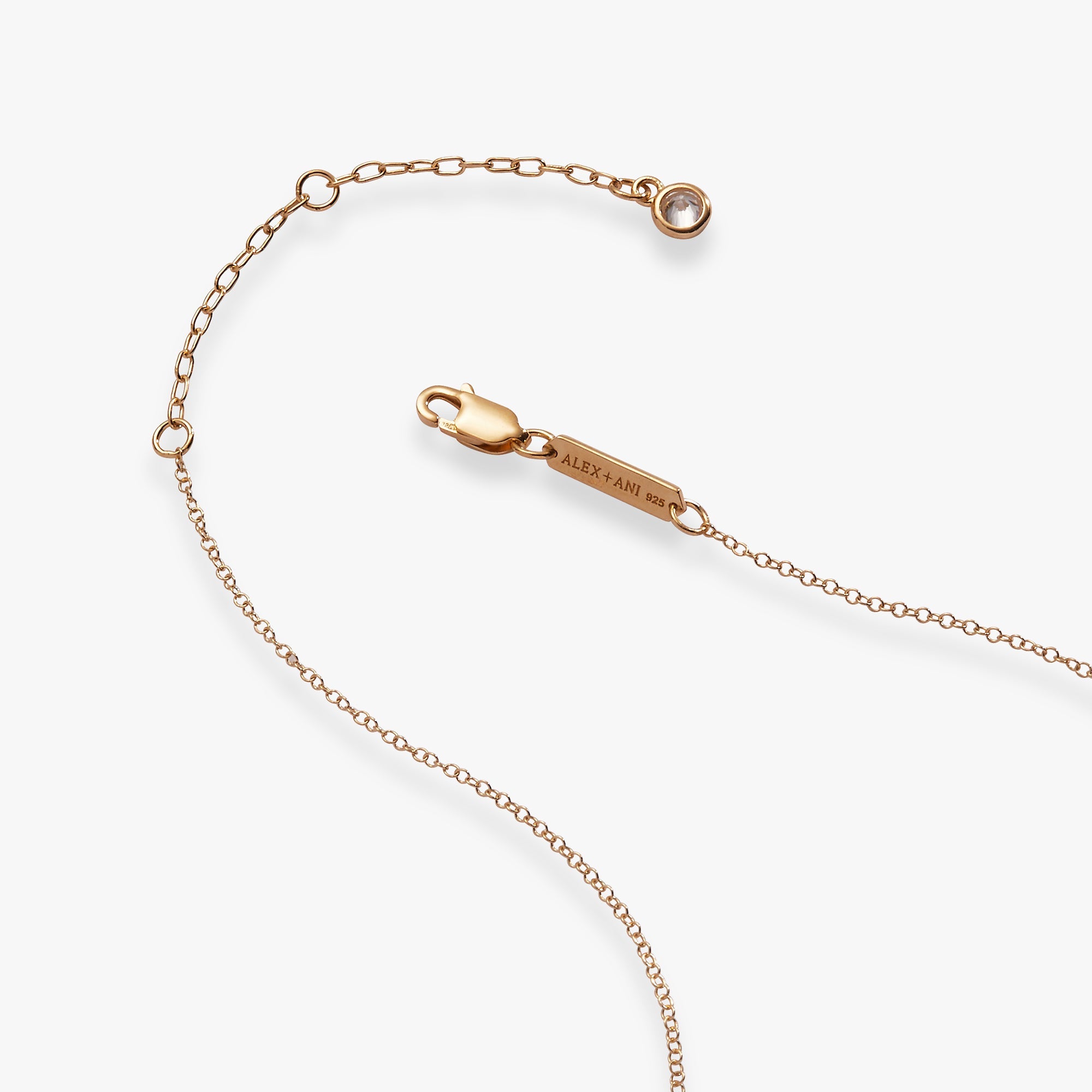 ALEX AND ANI crystal Forget-Me-Not flower necklace with 14k gold-over-sterling silver chain, featuring a delicate floral charm.