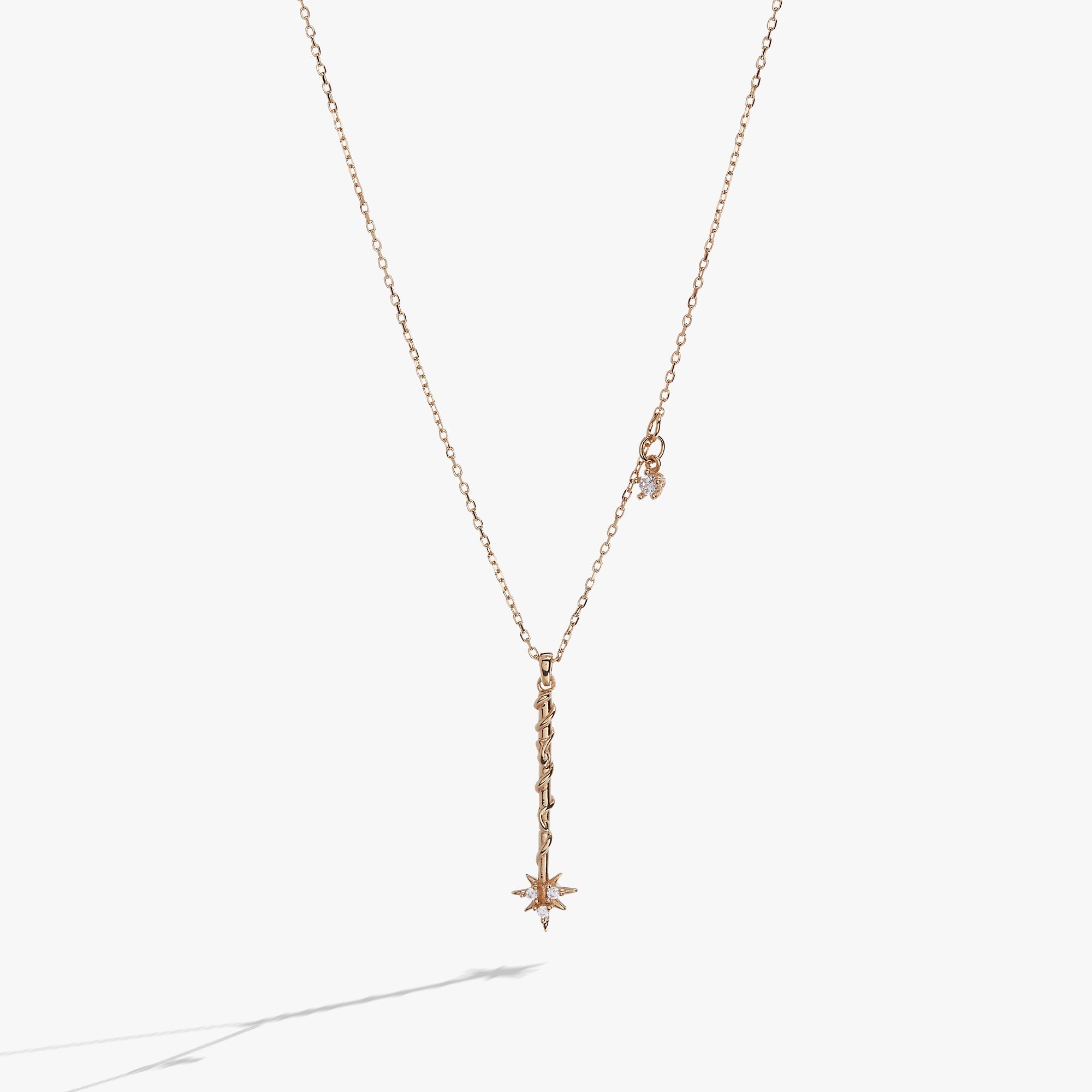 14k gold over sterling silver Hermione Wand Necklace from Harry Potter by ALEX AND ANI, featuring detailed wand pendant on a delicate chain.