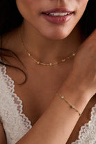 Gold Floret Chain Necklace by ALEX AND ANI featuring delicate floral-inspired links on a fine chain.