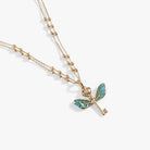 Gold Harry Potter™ Flying Keys Necklace by ALEX AND ANI featuring a charm of flying keys on a delicate chain.