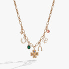 Gold Lucky Four Leaf Clover Charm Necklace by ALEX AND ANI, featuring a delicate clover pendant on a fine chain.