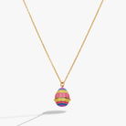 Gold PEEPS® Easter Egg pendant necklace by ALEX AND ANI featuring a colorful, detailed Easter-themed charm on a delicate chain.