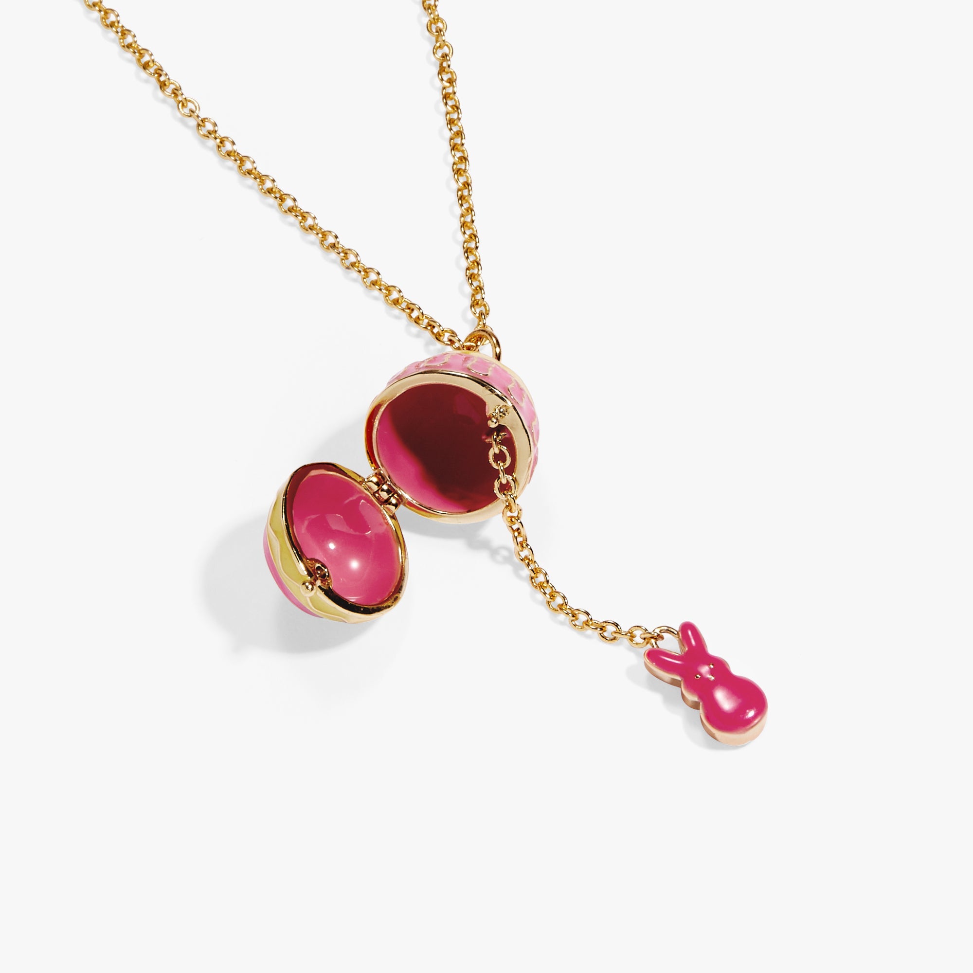 Gold PEEPS Easter Egg Pendant Necklace by ALEX AND ANI featuring a charming Easter-themed egg charm on a delicate chain.