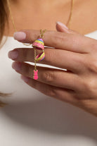 Gold PEEPS Easter Egg pendant necklace by ALEX AND ANI featuring a colorful chick design on a chain.