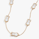 Gold PEEPS® Pearlized Bunny Charm Necklace by ALEX AND ANI featuring a cute bunny pendant on a delicate chain.