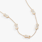 Gold PEEPS® Pearlized Bunny Charm Necklace by ALEX AND ANI featuring a cute bunny pendant on a delicate chain.