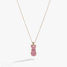 ALEX AND ANI Pink Crystal Bunny Pendant Necklace featuring a gold chain and a pink crystal bunny charm.