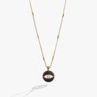 Gold Sodalite Evil Eye Necklace by ALEX AND ANI featuring a pendant with blue and white Sodalite stone and evil eye charm.