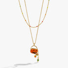 Gold 'Trick or Treat' layered necklace by ALEX AND ANI featuring Halloween-themed charms on a delicate chain.