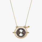 ALEX AND ANI Harry Potter™ Time Turner Spinner Necklace featuring a gold-toned pendant with intricate magical design.