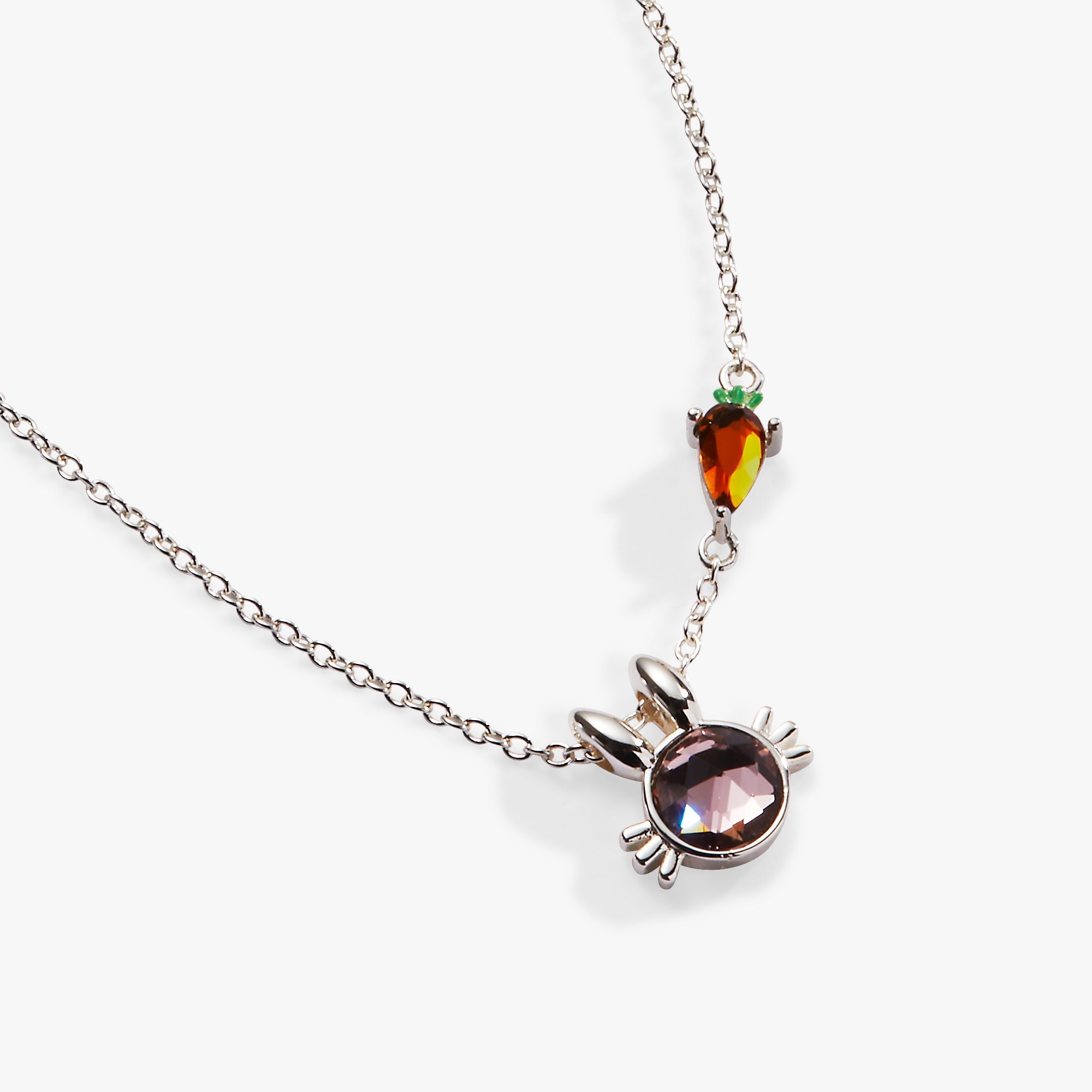 Silver Crystal Bunny Pendant Necklace by ALEX AND ANI featuring a sparkling bunny charm on a delicate chain.