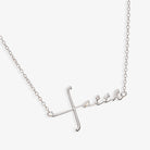 Silver Faith Necklace by ALEX AND ANI featuring a pendant with the word "Faith" on a delicate chain.
