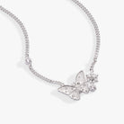 Silver Glass Butterfly Inline Necklace by ALEX AND ANI featuring a delicate butterfly pendant on a sleek chain.