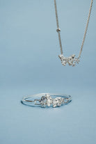Silver glass butterfly inline necklace by ALEX AND ANI, featuring a delicate butterfly pendant on a sleek chain.