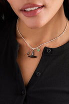 Silver Wizard of Oz Wicked Witch Charm Pendant necklace by ALEX AND ANI featuring a detailed witch charm.