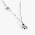 Silver Tufted Titmouse bird pendant necklace by ALEX AND ANI featuring detailed bird charm on a chain.