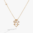 Gold Sagittarius Zodiac Charm Cluster Necklace by ALEX AND ANI featuring stainless steel design and celestial accents.